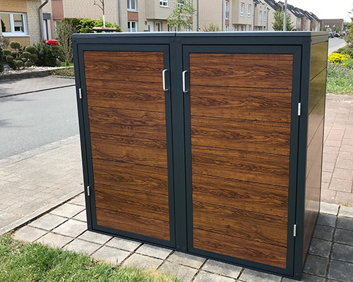 Mülltonnen-Box aus Aluminium