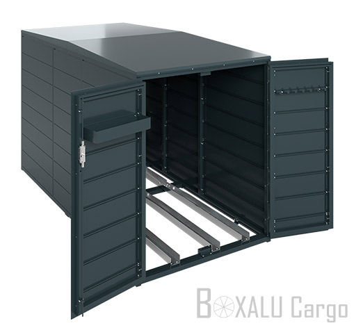 Lastenradgarage oder Lastenradbox aus Aluminium