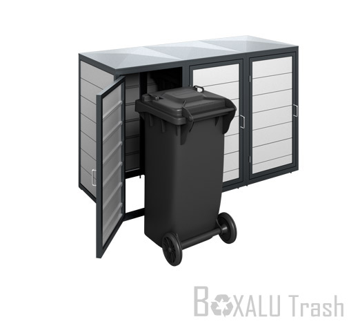 Mülltonnenbox und Mülltonnenverkleidung aus Aluminium