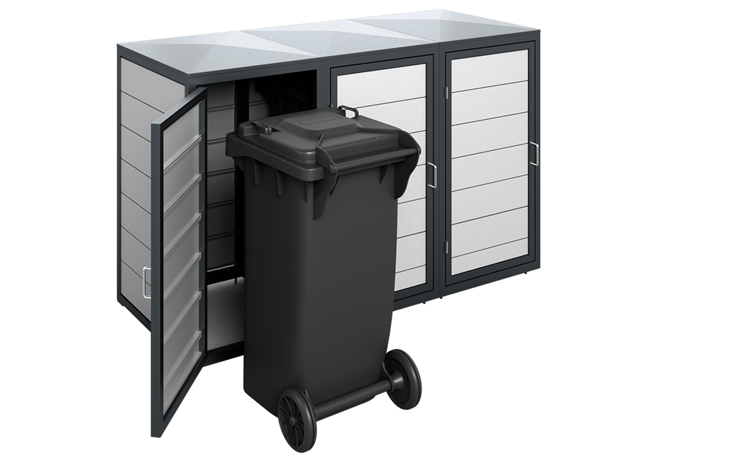 Mülltonnenbox aus Aluminium